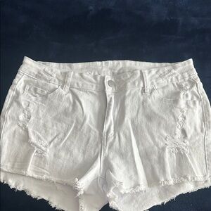 SHEIN White Jean Shorts for Women